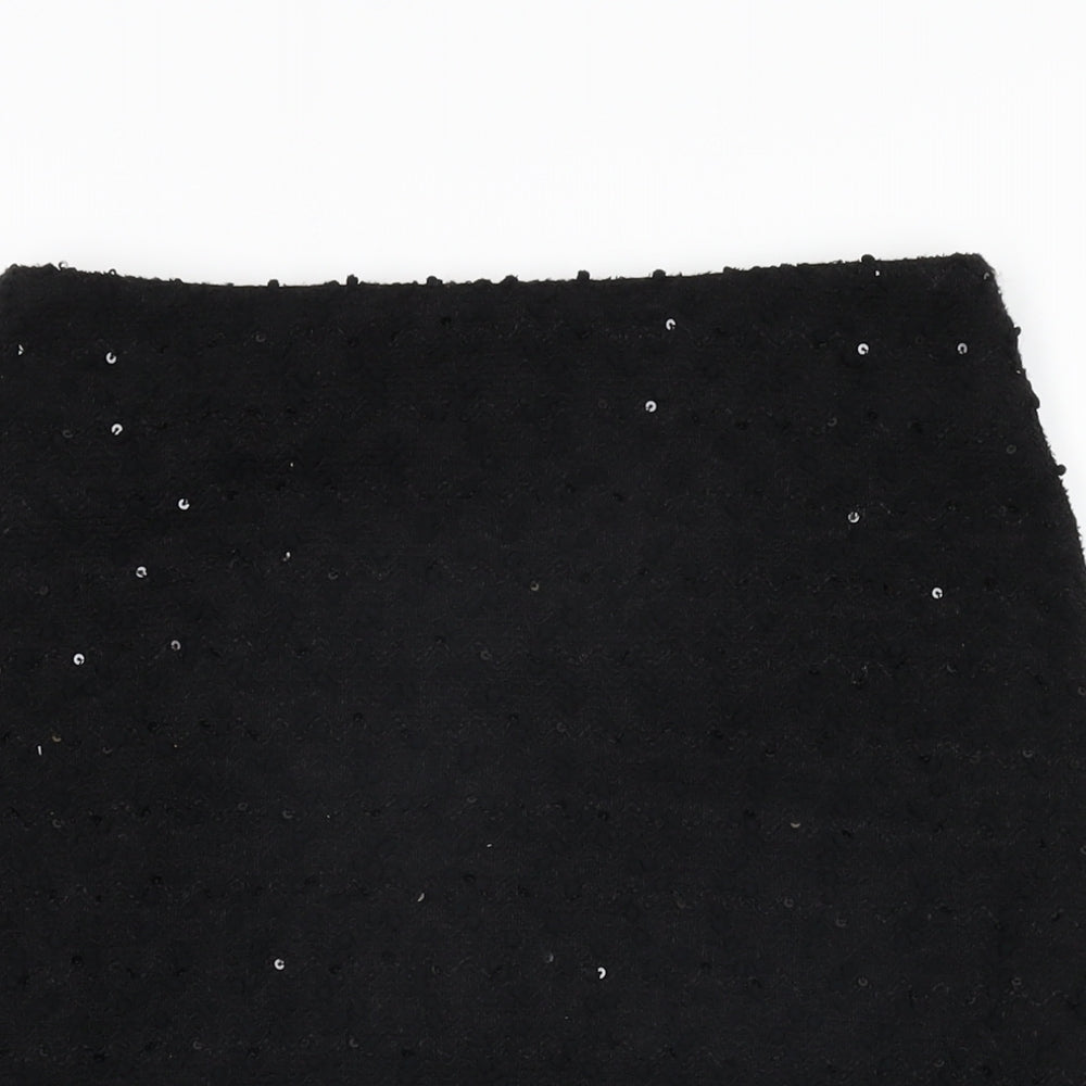 Paraphrase Womens Black Polyester A-Line Skirt Size 10 Zip