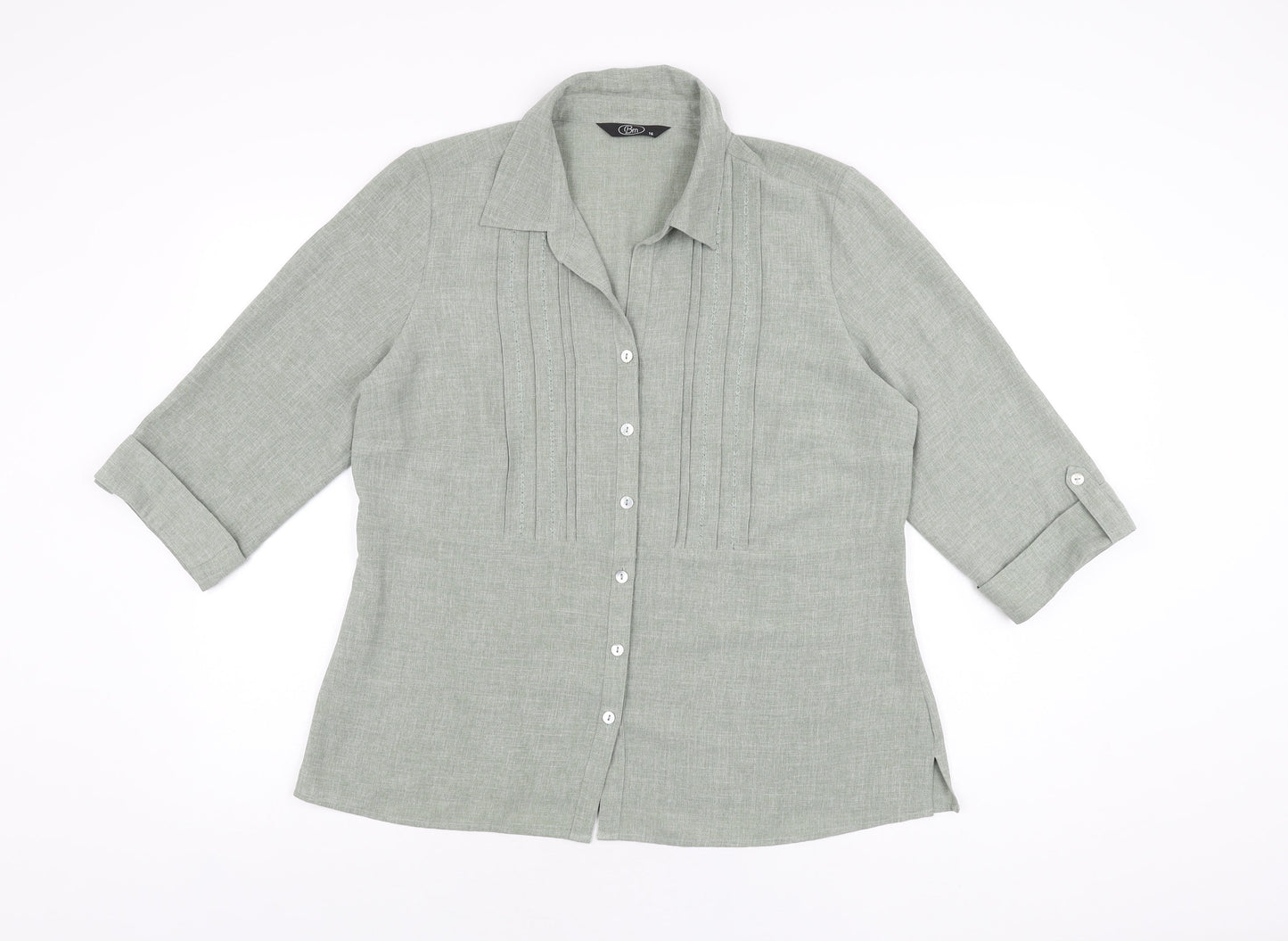 Womens UK Size 16 BM Collection Grey Basic Button-Up