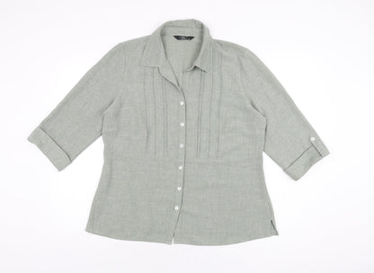 Womens UK Size 16 BM Collection Grey Basic Button-Up