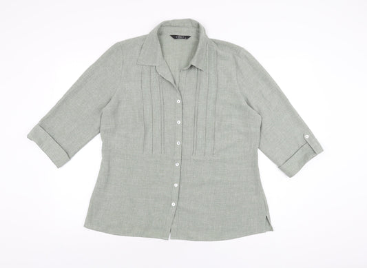 Womens UK Size 16 BM Collection Grey Basic Button-Up
