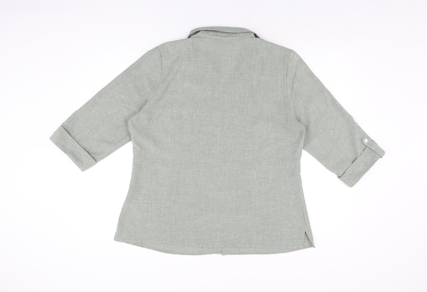 Womens UK Size 16 BM Collection Grey Basic Button-Up