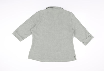 Womens UK Size 16 BM Collection Grey Basic Button-Up