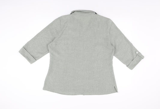 Womens UK Size 16 BM Collection Grey Basic Button-Up