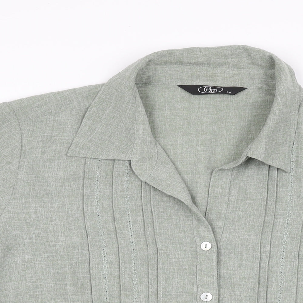 Womens UK Size 16 BM Collection Grey Basic Button-Up