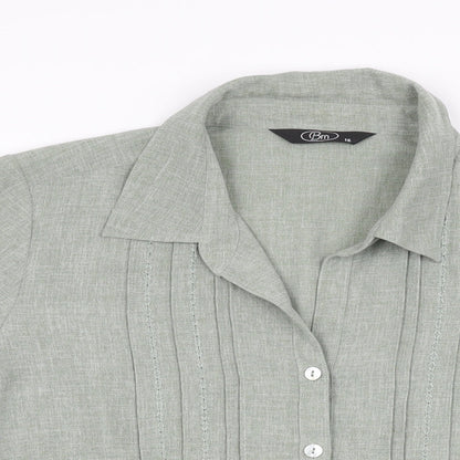 Womens UK Size 16 BM Collection Grey Basic Button-Up