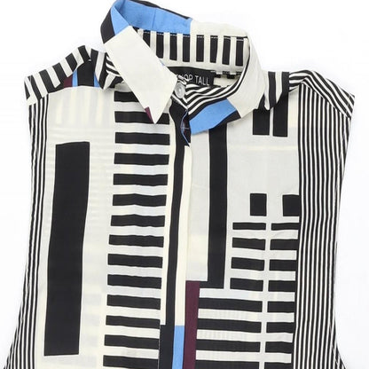 Womens UK Size 8 Topshop Multicoloured Basic Button-Up