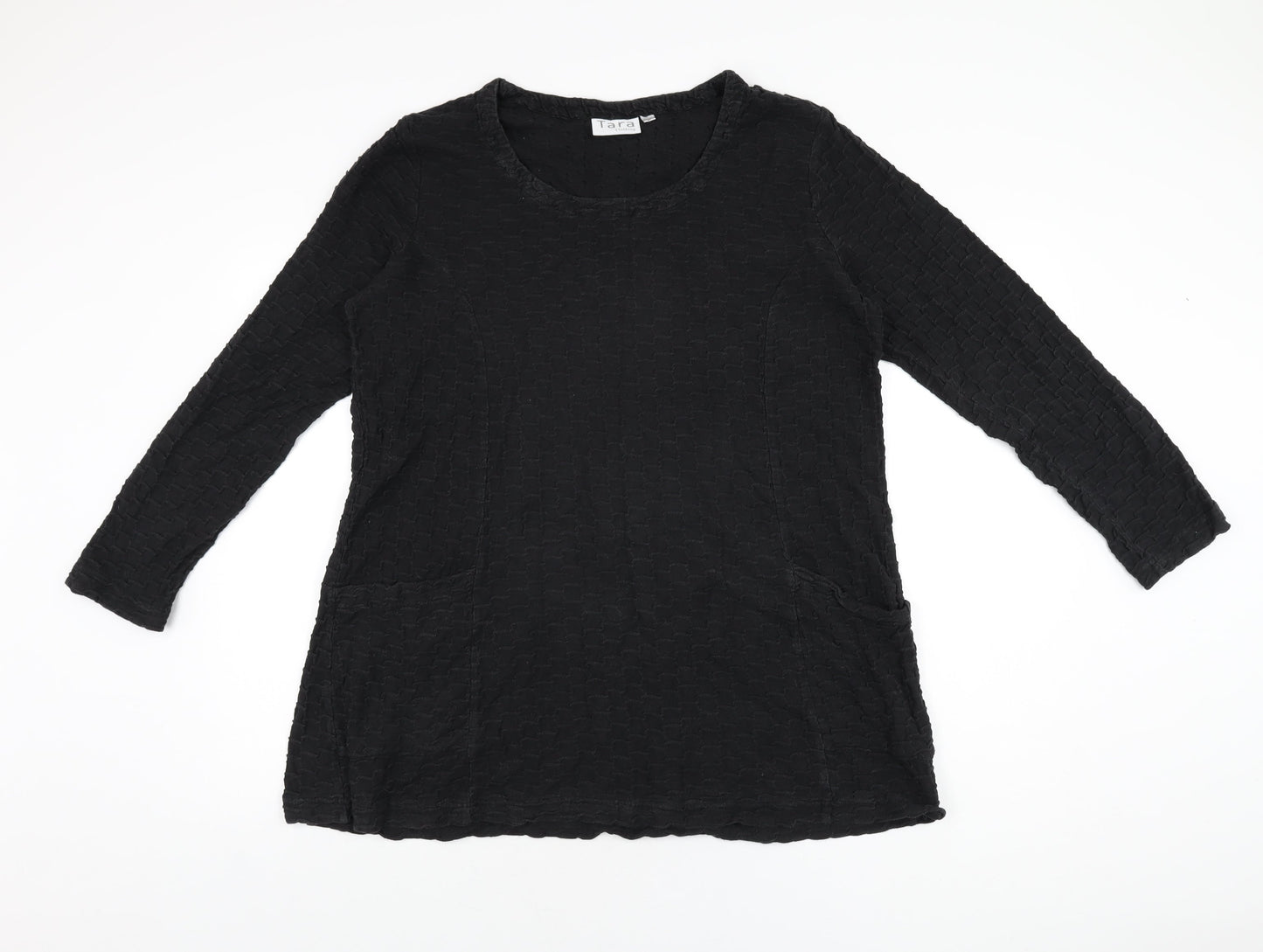 Womens UK Size 16 Tara Clothing Black Basic T-Shirt
