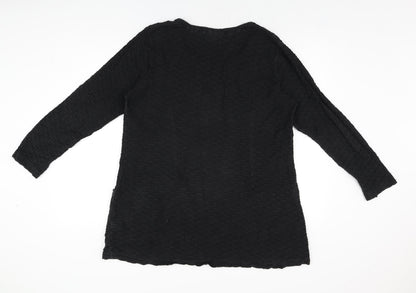 Womens UK Size 16 Tara Clothing Black Basic T-Shirt