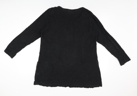 Womens UK Size 16 Tara Clothing Black Basic T-Shirt