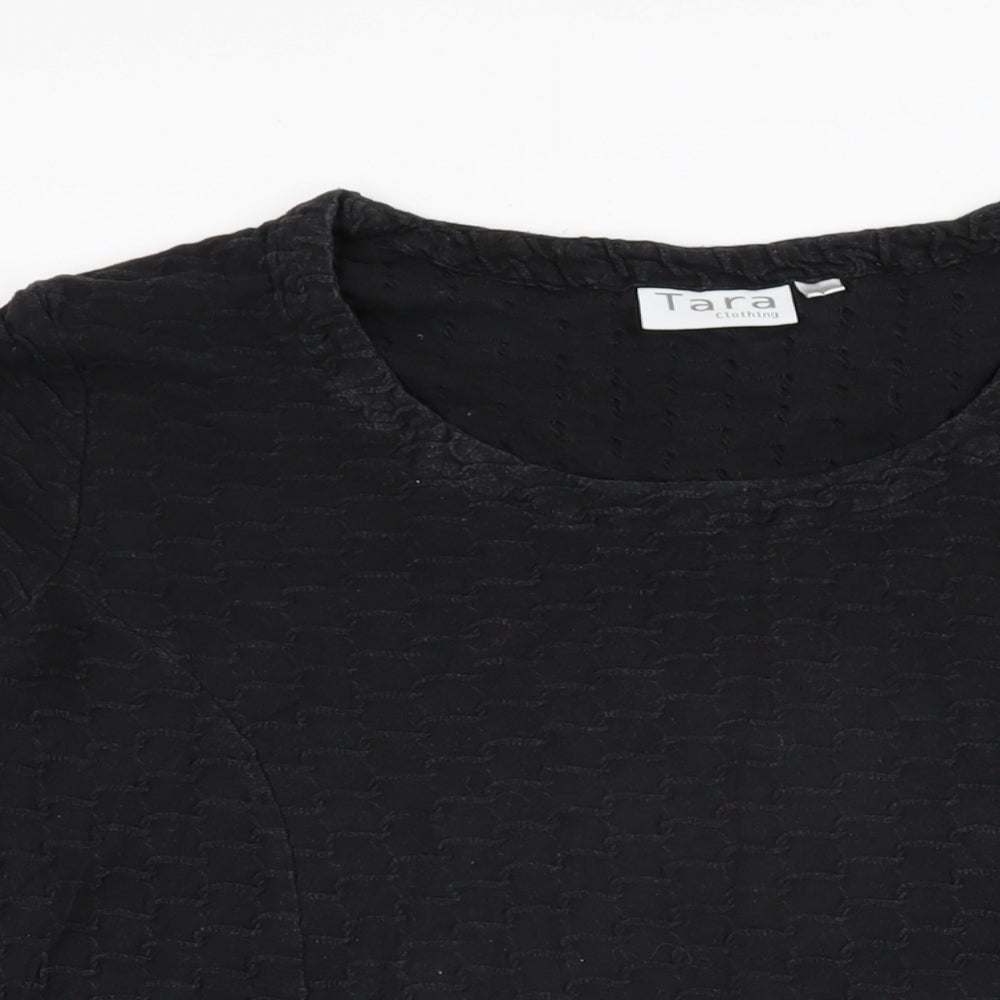 Womens UK Size 16 Tara Clothing Black Basic T-Shirt