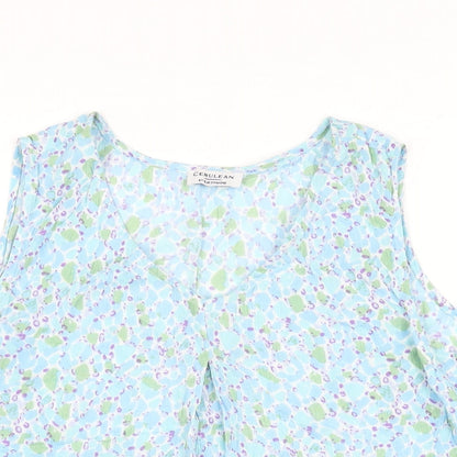 Womens UK Size M Cerulean Collection Blue Basic T-Shirt