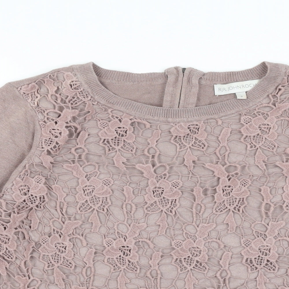 Womens UK Size 8 RJR.John Rocha Pink Basic T-Shirt