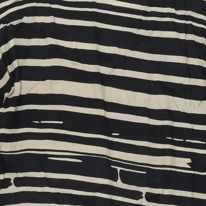 Masai Womens Black Striped Viscose Shift Size S Round Neck Pullover