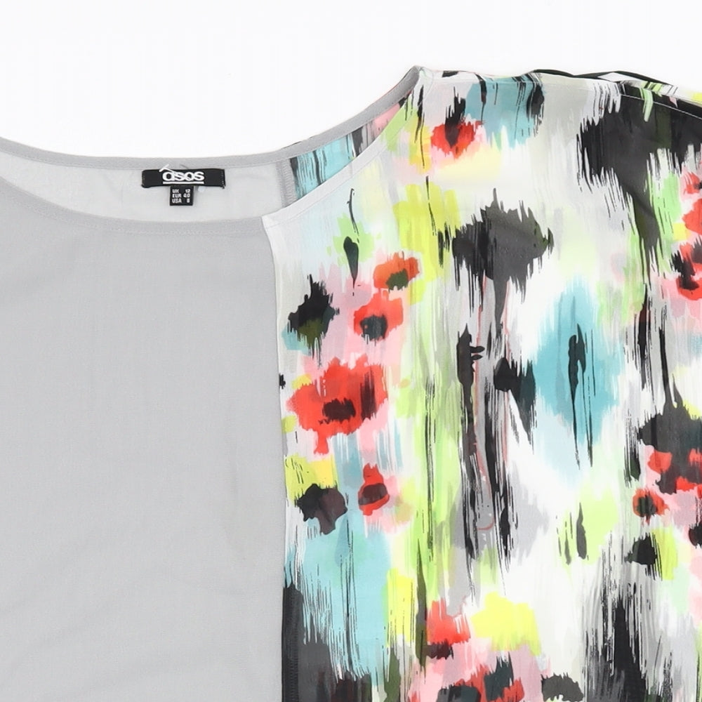 Womens UK Size 12 ASOS Grey Basic Blouse