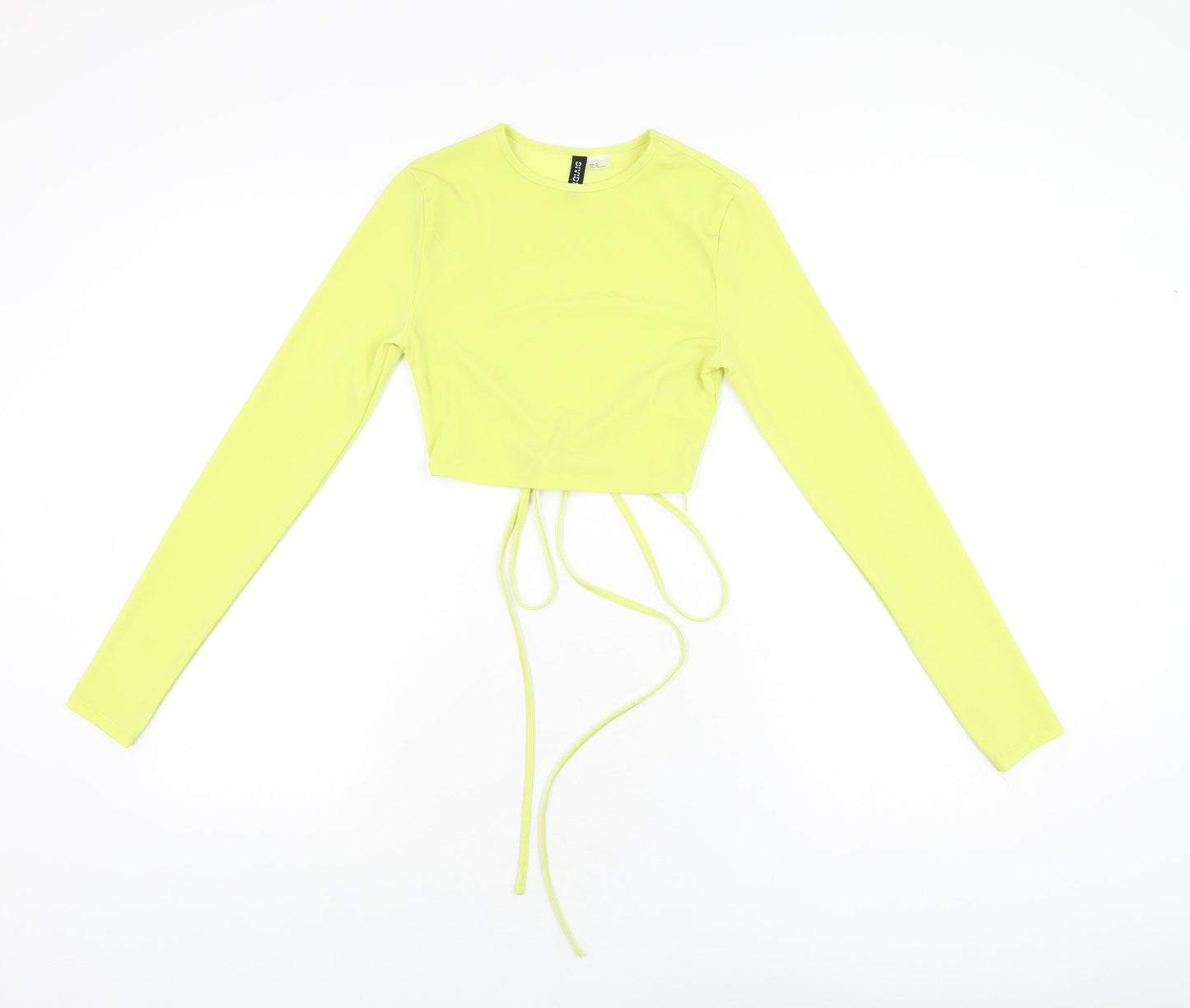 Womens UK Size XS H&M Yellow Cropped T-Shirt