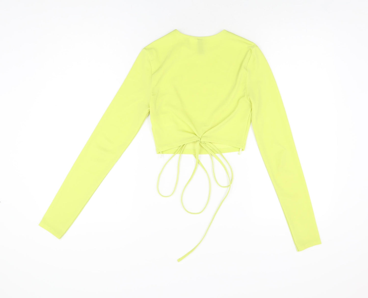 Womens UK Size XS H&M Yellow Cropped T-Shirt
