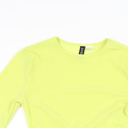 Womens UK Size XS H&M Yellow Cropped T-Shirt