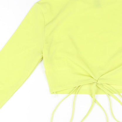 Womens UK Size XS H&M Yellow Cropped T-Shirt