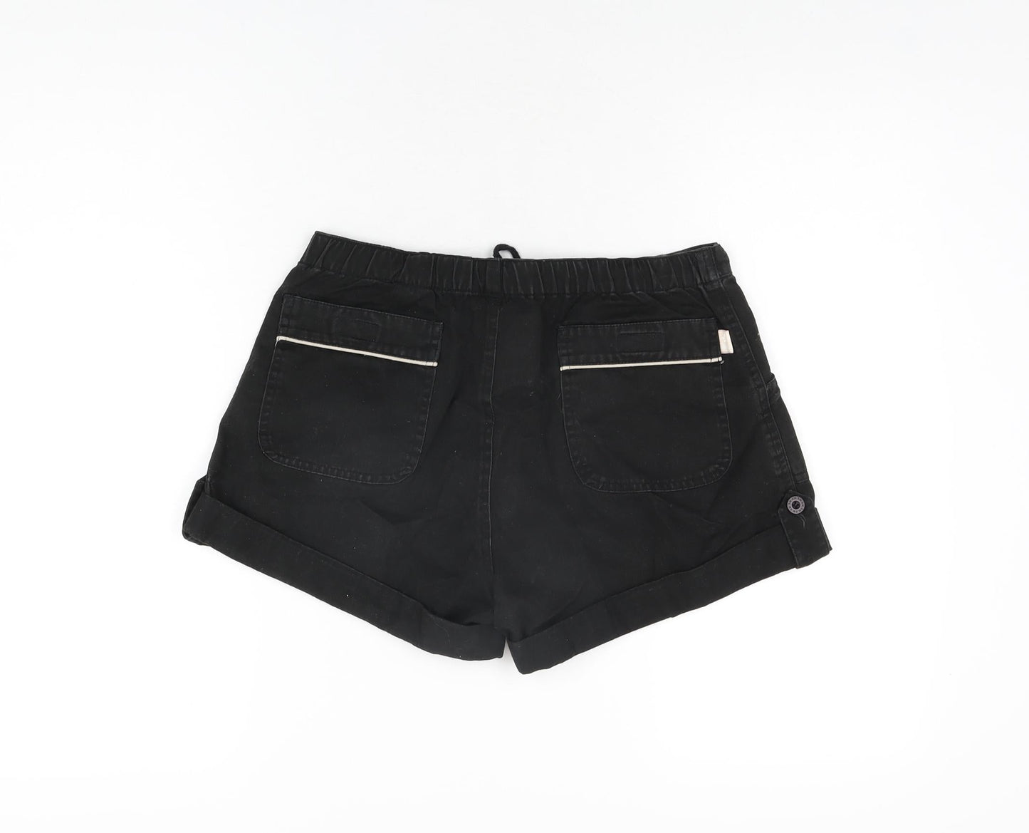 Best Mountain Womens Black Cotton Hot Pants Shorts Size 10 Regular Zip