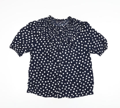 Womens UK Size 12 Marks and Spencer Blue Basic Button-Up