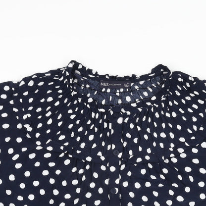 Womens UK Size 12 Marks and Spencer Blue Basic Button-Up