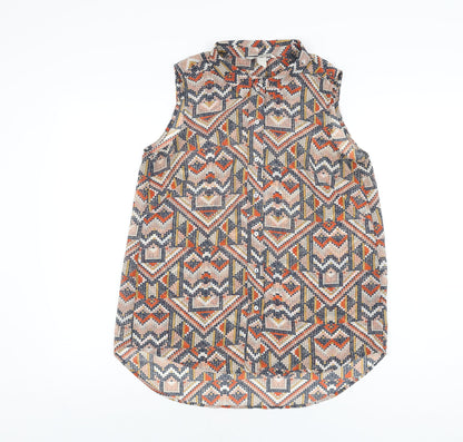 Womens UK Size 8 H&M Multicoloured Basic Button-Up