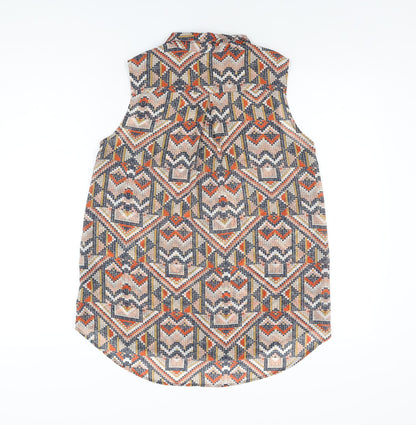 Womens UK Size 8 H&M Multicoloured Basic Button-Up
