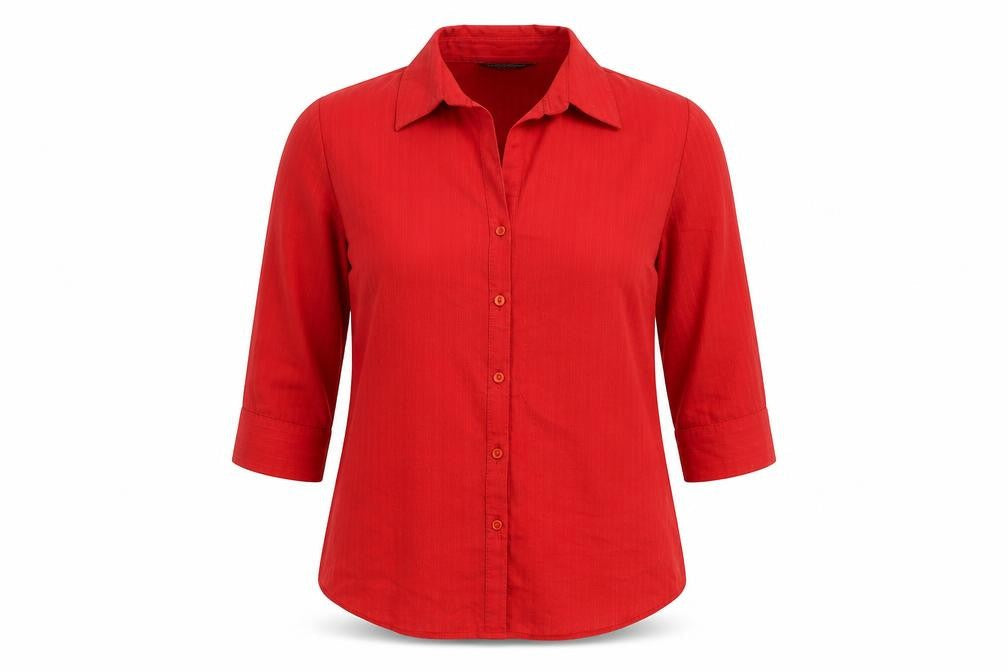 Womens UK Size 14 Dorothy Perkins Red Basic Button-Up