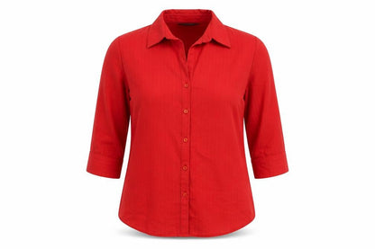 Womens UK Size 14 Dorothy Perkins Red Basic Button-Up
