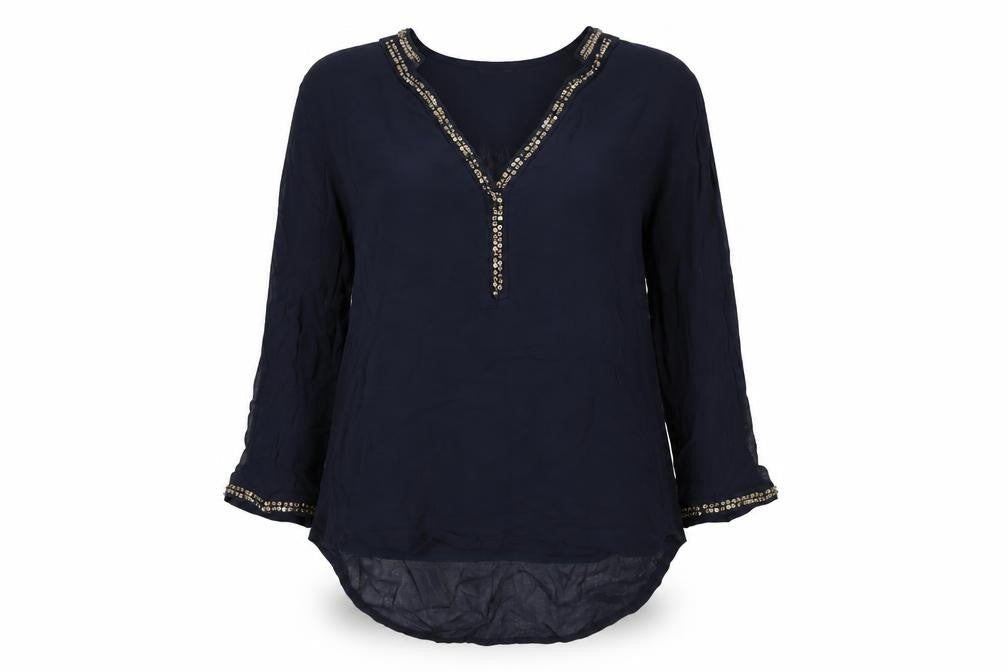 Womens UK Size M Zara Blue Basic Blouse