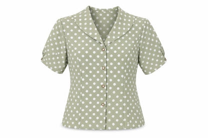 Womens UK Size 12 OPUS Green Basic Button-Up