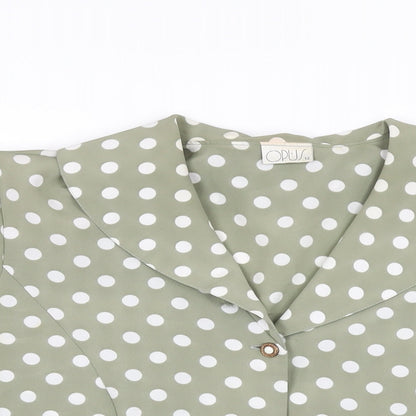 Womens UK Size 12 OPUS Green Basic Button-Up