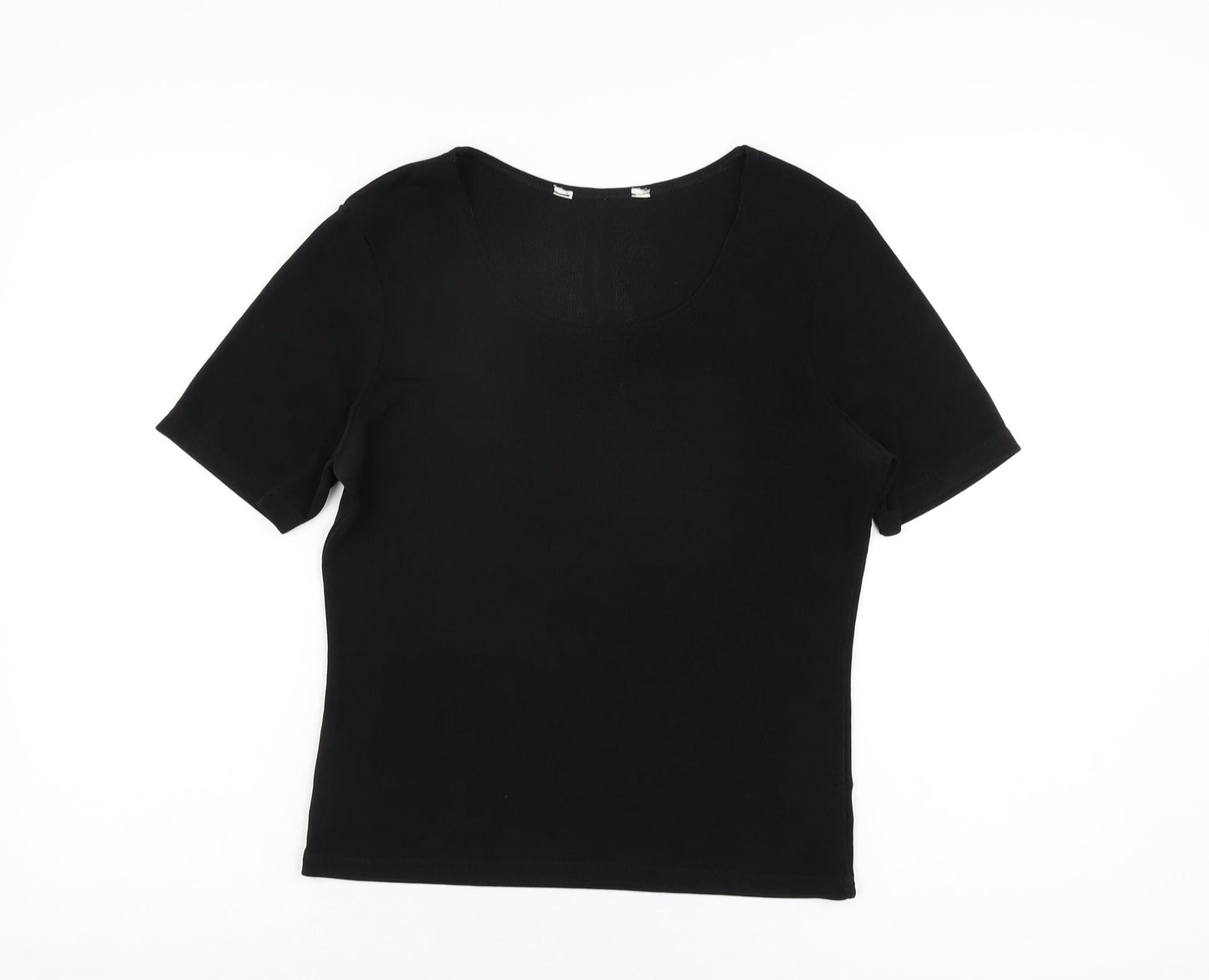 Womens UK Size 12 BHS Black Basic T-Shirt