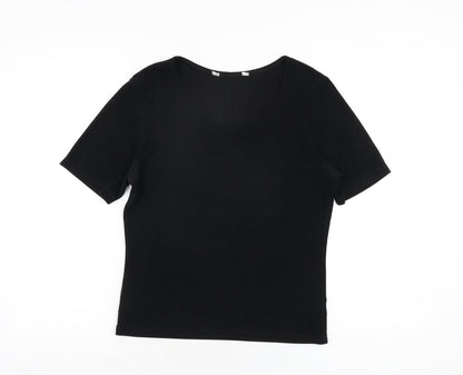 Womens UK Size 12 BHS Black Basic T-Shirt