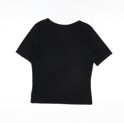 Womens UK Size 12 BHS Black Basic T-Shirt