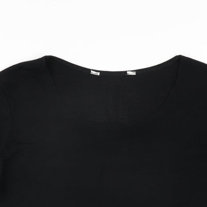 Womens UK Size 12 BHS Black Basic T-Shirt
