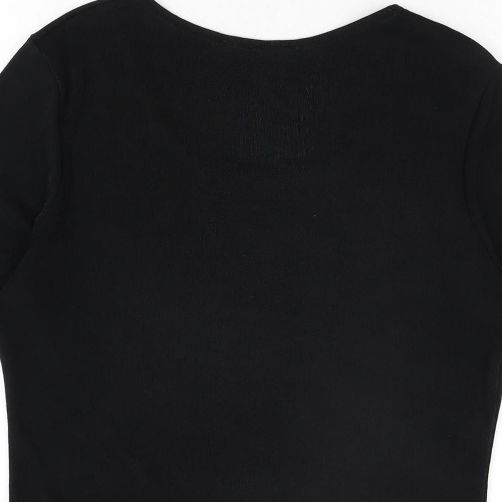 Womens UK Size 12 BHS Black Basic T-Shirt