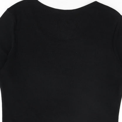 Womens UK Size 12 BHS Black Basic T-Shirt
