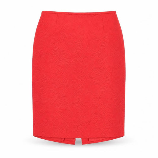 Isabella Womens Red Geometric Cotton Straight & Pencil Skirt Size 14 Zip