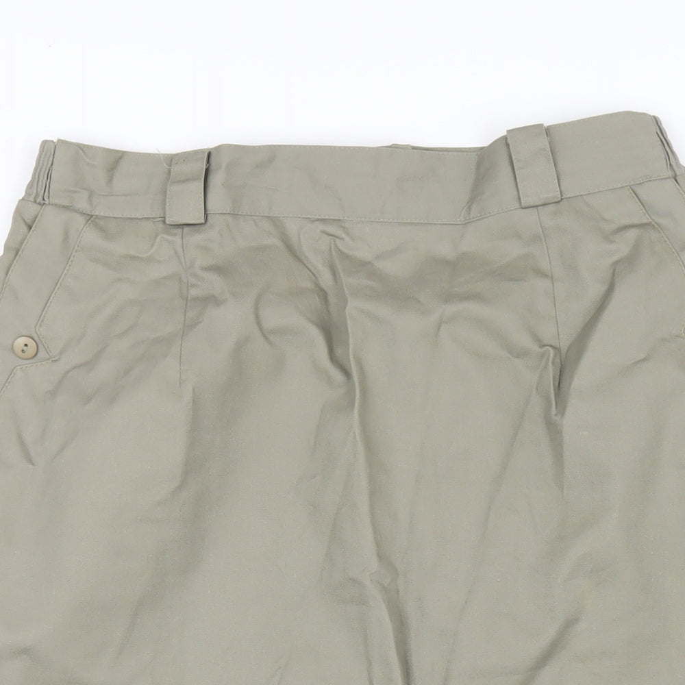 Dorothy Perkins Womens Green Cotton Straight & Pencil Skirt Size 16 Zip