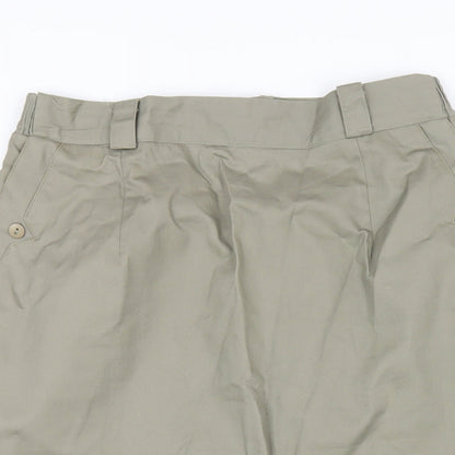 Dorothy Perkins Womens Green Cotton Straight & Pencil Skirt Size 16 Zip