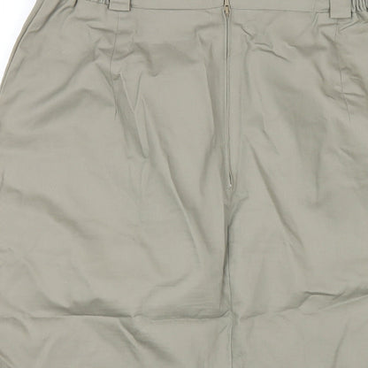 Dorothy Perkins Womens Green Cotton Straight & Pencil Skirt Size 16 Zip