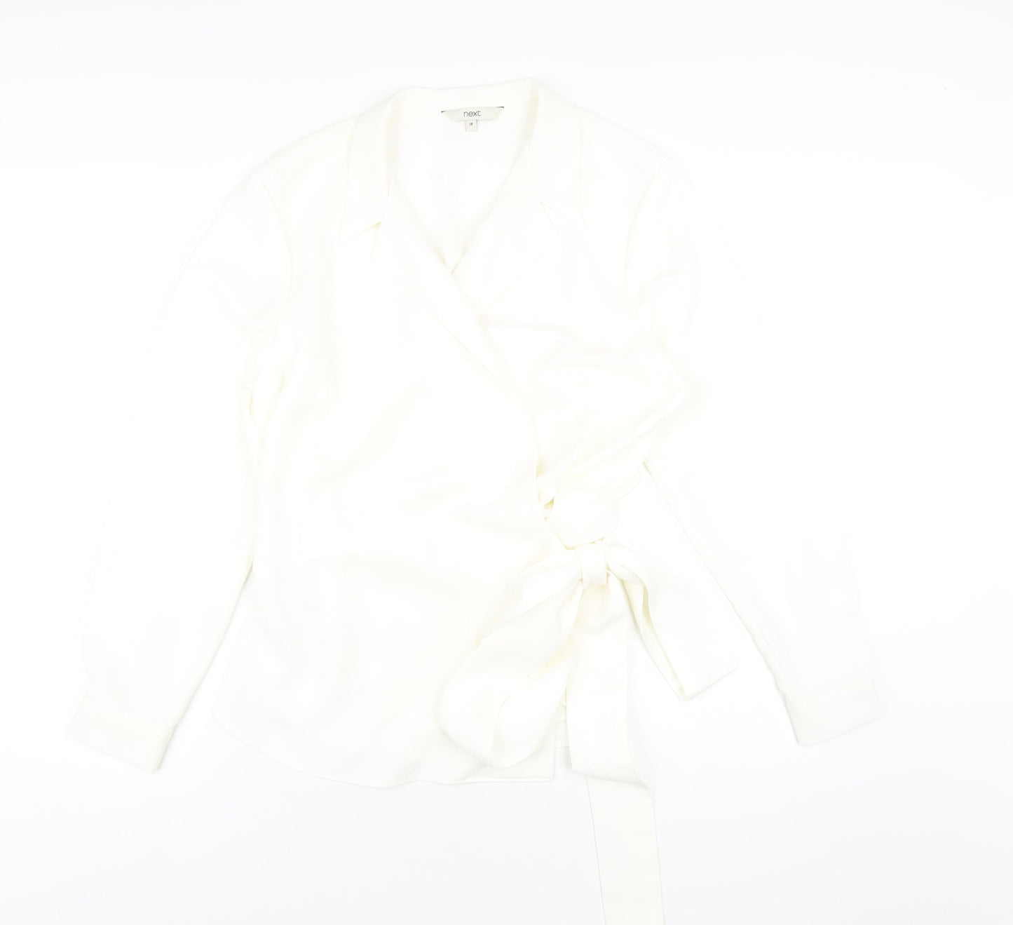 Womens UK Size 18 NEXT Ivory Wrap Blouse