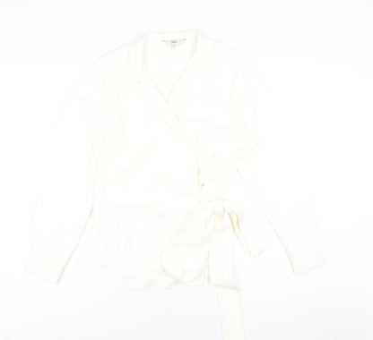Womens UK Size 18 NEXT Ivory Wrap Blouse