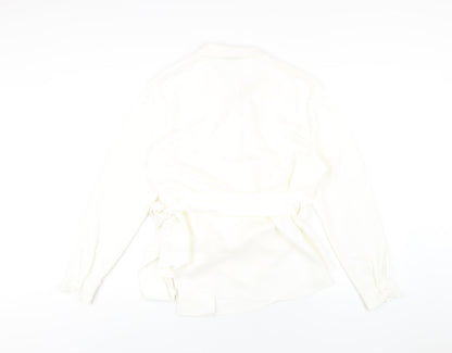 Womens UK Size 18 NEXT Ivory Wrap Blouse