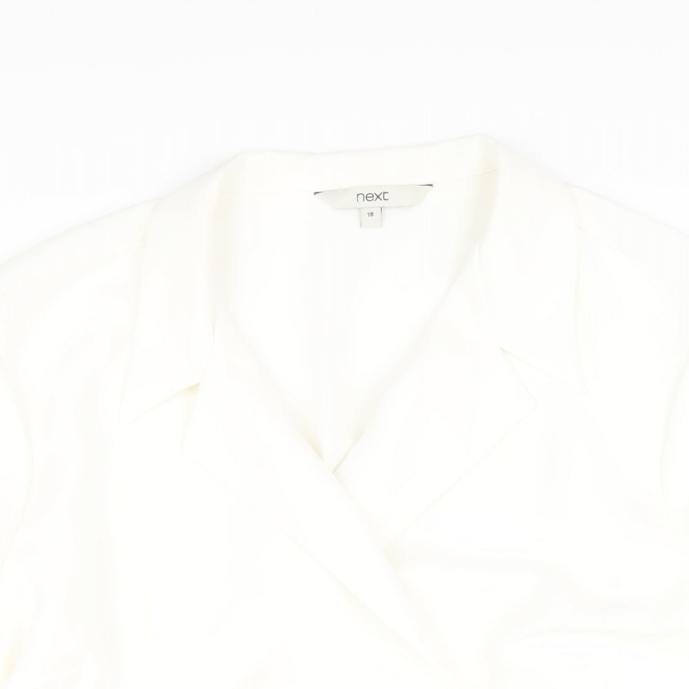 Womens UK Size 18 NEXT Ivory Wrap Blouse