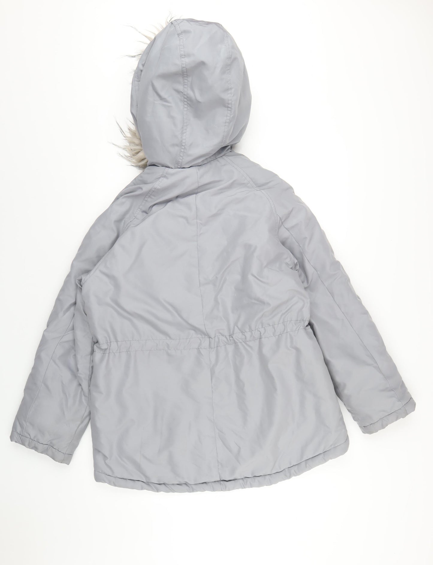 H&M Womens Grey Parka Coat Size XS Zip