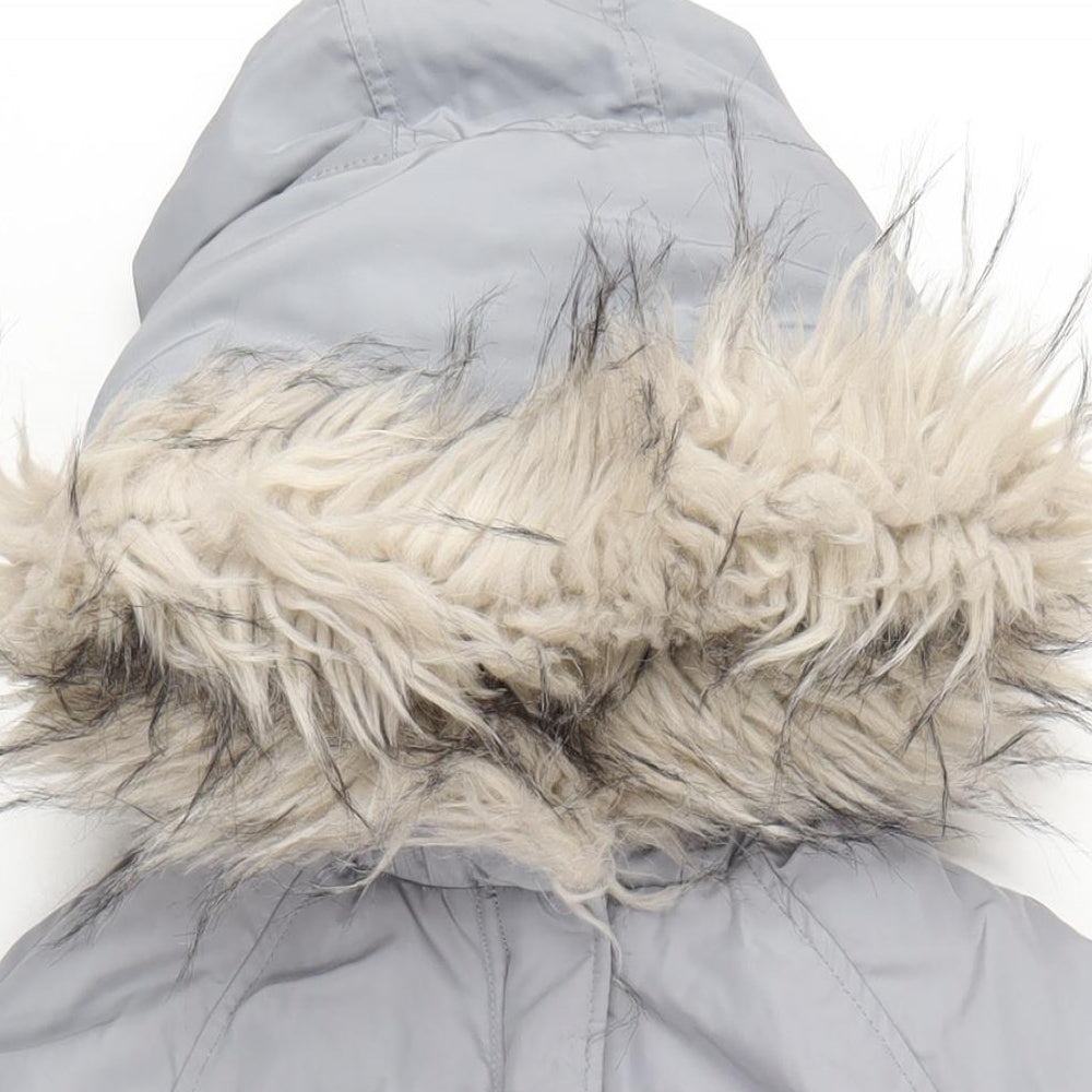H&M Womens Grey Parka Coat Size XS Zip