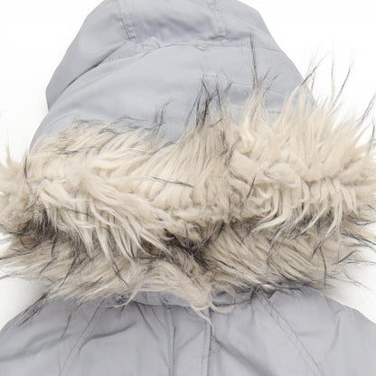 H&M Womens Grey Parka Coat Size XS Zip