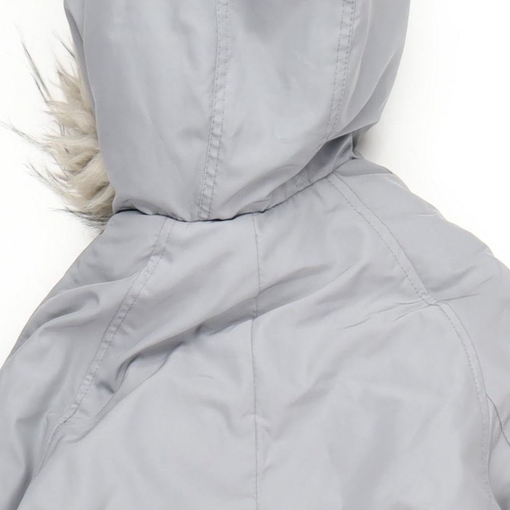 H&M Womens Grey Parka Coat Size XS Zip
